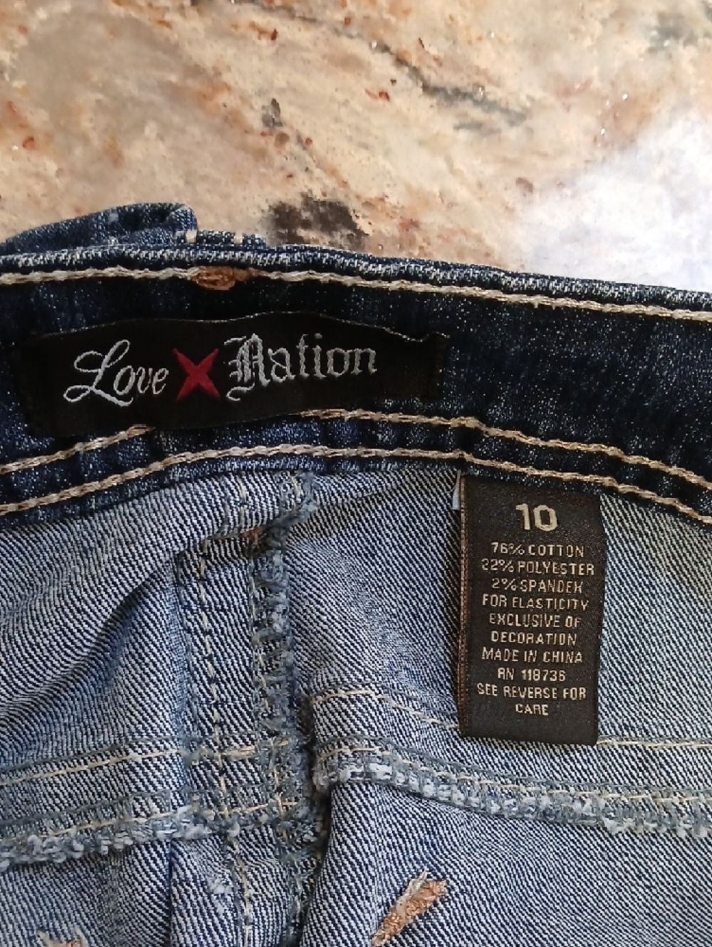 Love Nation Dark Blue Boot Cut Jeans with Embroidered Pocket - Picture 3 of 7
